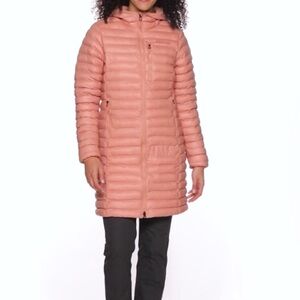 Marmot Women's Echo Featherless Long Jacket - Rose Gold Shiny